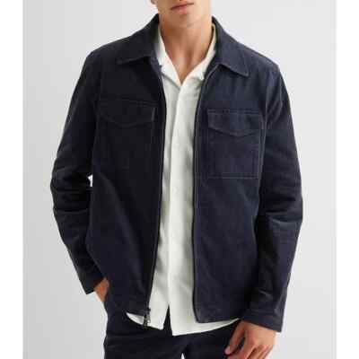 Corduroy Jacket PORT BY ARK サイズ2 NWT Express Corduroy Double Pocket Shirt Jacket in Dark Blue size