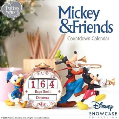ღ New PRECIOUS MOMENTS DISNEY Countdown Calendar MICKEY GOOFY DONALD DUCK Decor