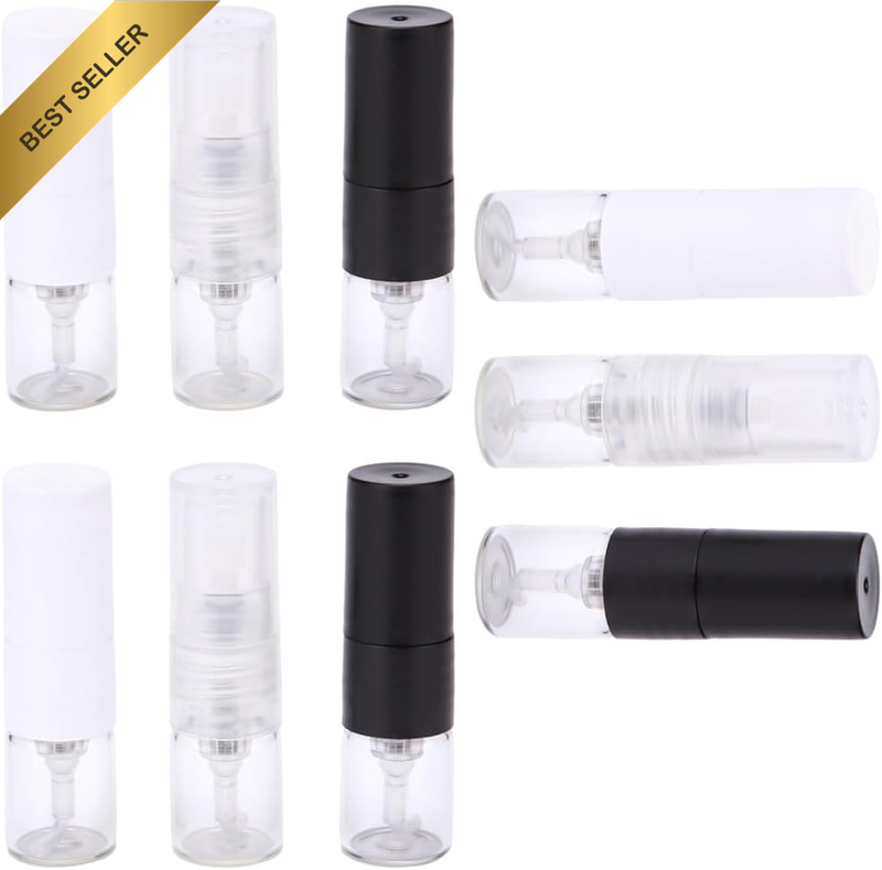 9 Pcs 1Ml Perfume Sample Bottles Empty Mini Glass Atomizer Spray Bottle Refillab
