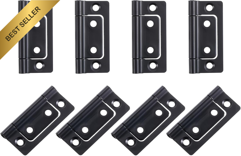 8Pcs 2X1 Inch Door Hinges Non-Mortise No Noise Bifold Door Hinges Plating for Ca