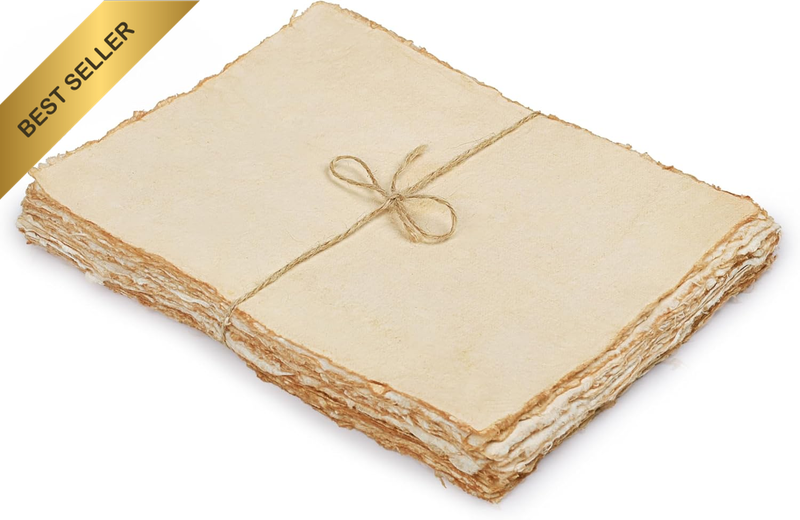 Watercolor Paper Mixed Media 150 GSM Thick Deckle Edge Virgin Cotton (S, Antique
