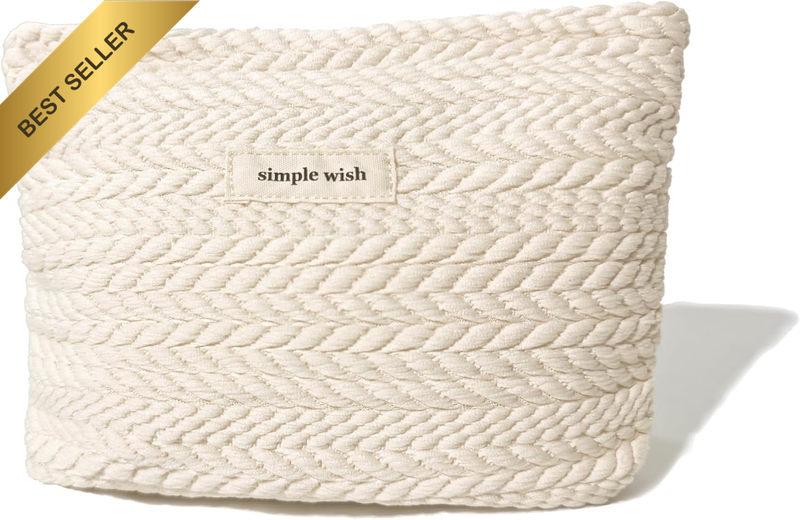 Elegant Rice Pattern Makeup Bag - Premium Canvas Cosmetic Organizer for Women |