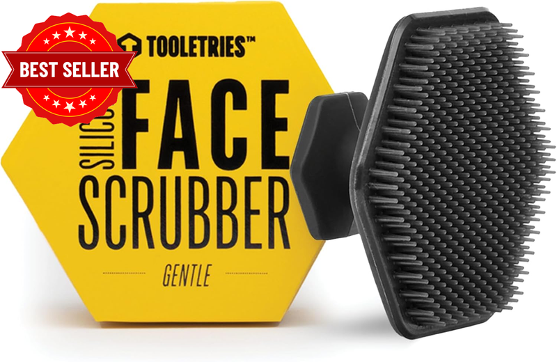 Silicone Face Scrubber, Facial Cleansing Brush - Charcoal