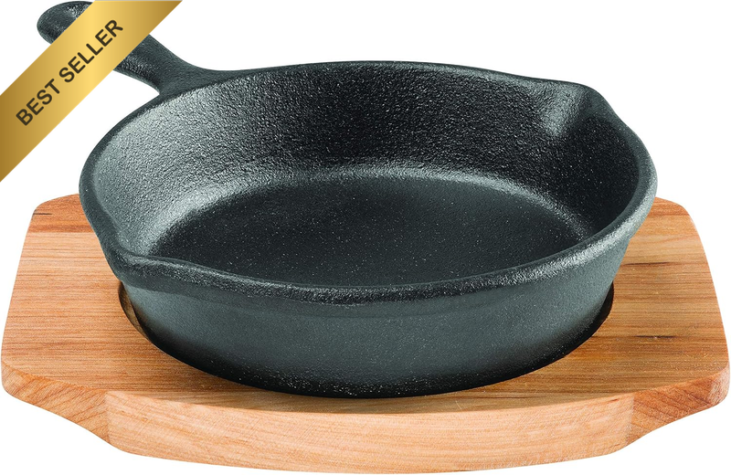 Pyrocast Skillet, 10 Cm with Maple Tray Black