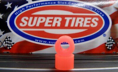 TYCO 440 SUPER TIRES .438'' MOUNTED OD .275'' WIDE FOR .250'' OD WHEELS IN  ORANGE