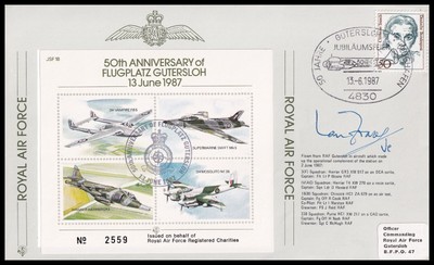 IAN FRASER VC Signed 50th Anniversary of Flugplatz Gutersloh RAF Cover