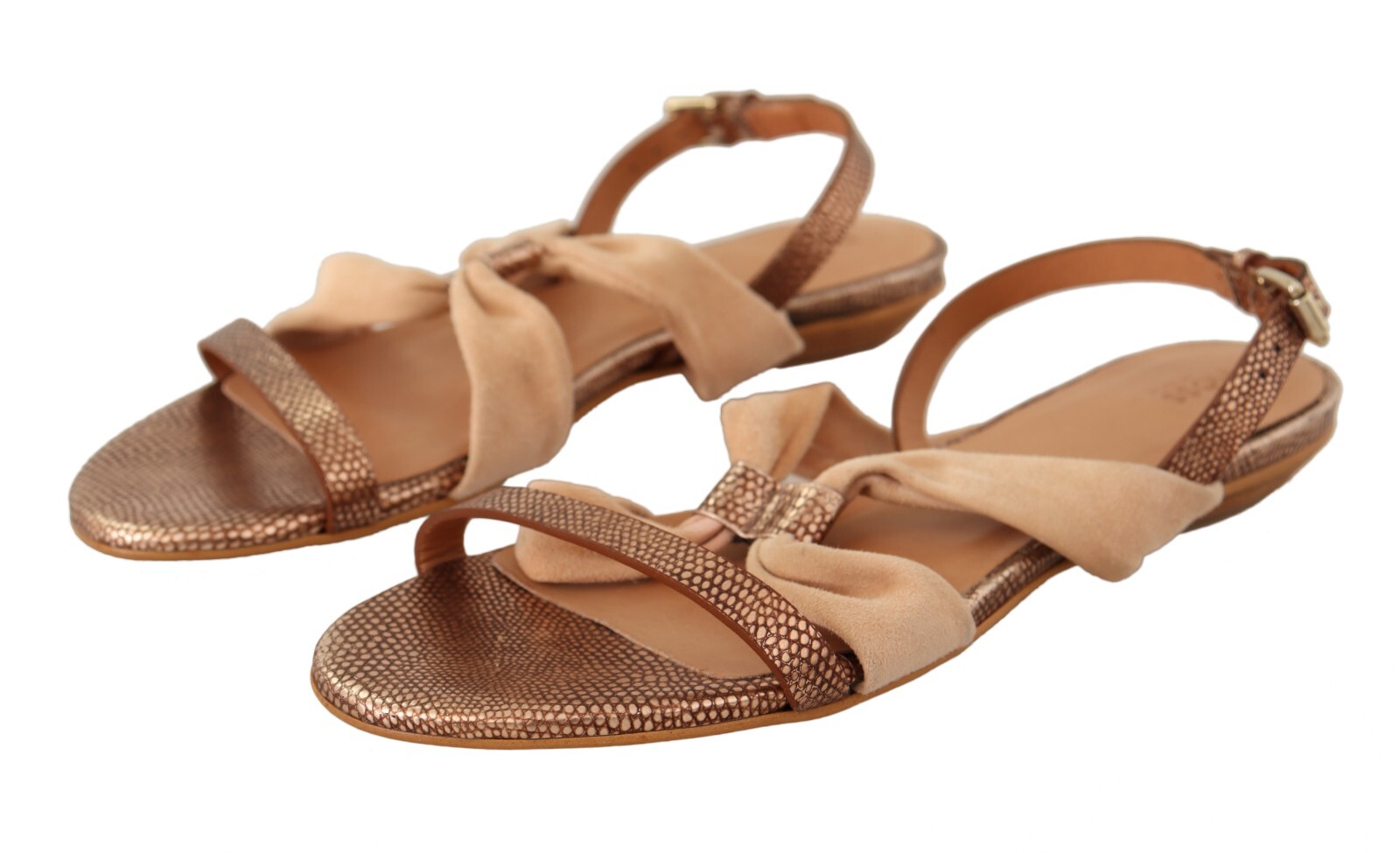 

HOSS Shoes Сандалии без шнуровки из коричневой ткани с кожаным ремешком на плоской подошве EU37/US6,5 $300, Коричневый