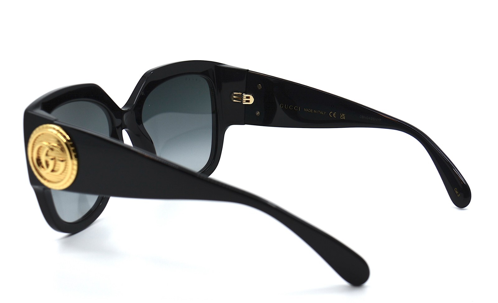 Pre-owned Gucci Gg1407s 001 Black Grey Authentic Sunglasses 54-19 In Gray