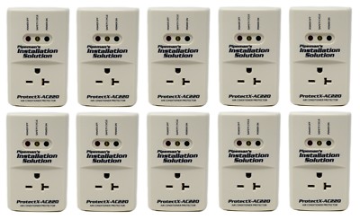 10 Pack AC 220v Surge Brownout Voltage Protector 3600 Watts Freezer (New Model)