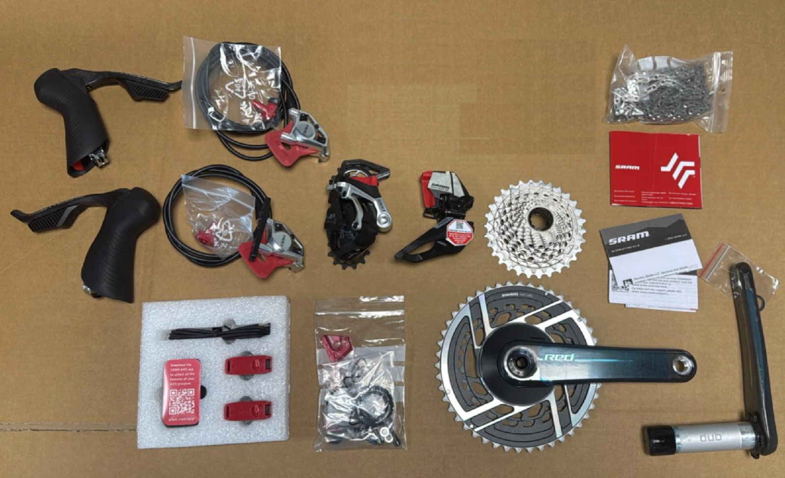 値下げ 新品未使用 SRAM RED AXS 2X グループセット SRAM ( スラム ) コンポセット Red eTap AXS HRD 2X Groupset
