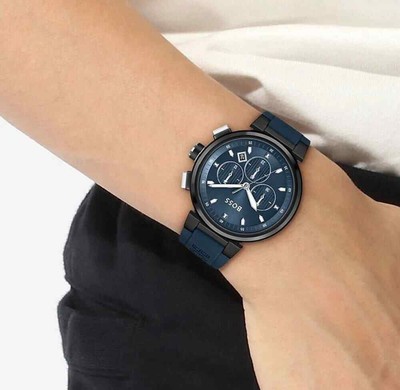 Pre-owned Hugo Boss Blue Mens Chronograph Watch One 1513998