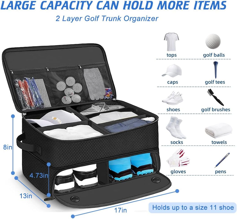 Trunk Organizer Waterproof Car Golf Locker With Separate