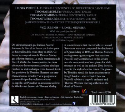 新品　リオネル・ムニエ／English  Funeral Music VOX LUMINIS / LIONEL MEUNIER ENGLISH ROYAL FUNERAL MUSIC NEW