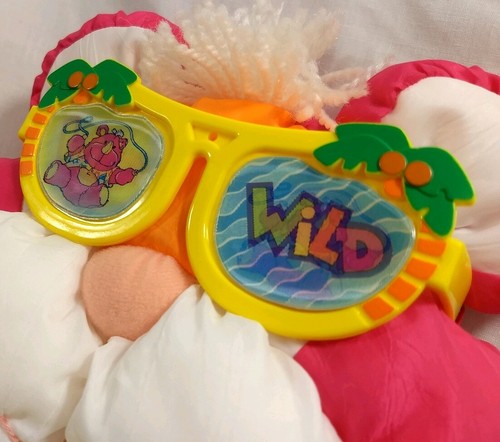 Vintage Fisher Price 1987 Puffalump Tiger w/ Wild Sunglasses and Hawaiian Shirt