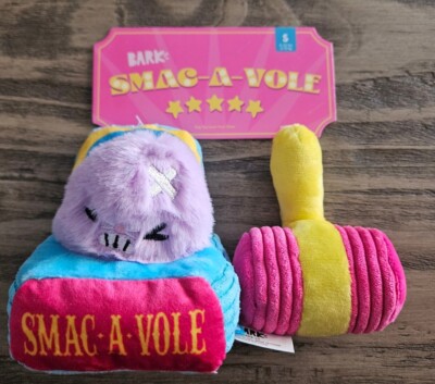 Bark Box Carnival Barker  Smac-a-Vole  3 in 1 Toy Small Dog Plush Squeaky Toy