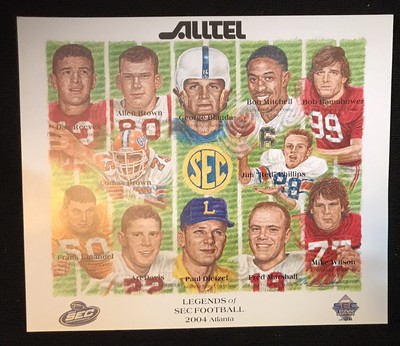 (5)  2004 SEC LEGENDS OF FOOTBALL LITHOGRAPH 12 SEC STARS-REEVES, BLANDA +++