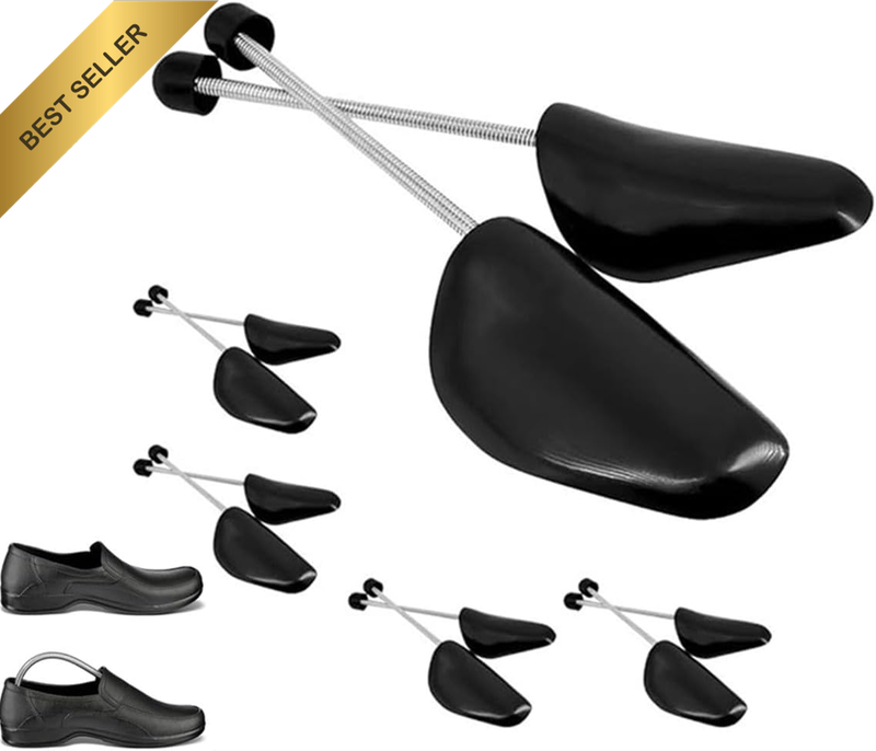 5 Pairs Adjustable Plastic Spring Shoetree,Spiral Spring Shoe Shaper Holder