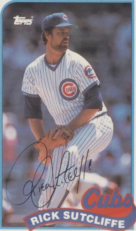 Charla de béisbol 1989 Topps/LJN - Rick Sutcliffe #75