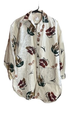 Women s Alegre Hand painted Fall Button Blouse Size One