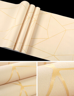 9.5M Modern Geometry Triangle Gloss Wallpaper Embossed Textured Non-woven Roll