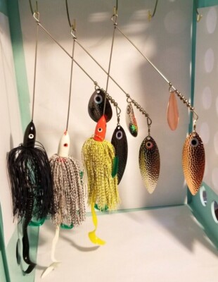 3.5oz ESOX MAGNUM TACKLE Spinnerbait MAGNUM Leopards Musky Pike Bass WH/RD/BK