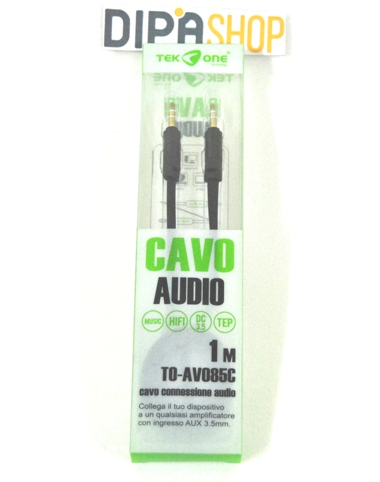 Cavo Audio TeKone TO-AV085C Jack 3,5mm Maschio - Maschio M/M Lunghezza 1m hsb
