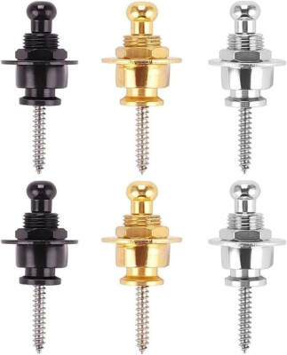 2PCS Guitar Bass Strap Lock Security Metal Fastener Strap Locks Metal Button