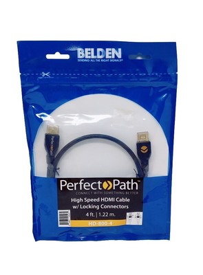 Belden Perfect Path High-Speed Hdmi Cable With Locking Connectors 4 Ft Hd-800-4