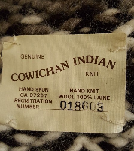 Cowichan Sweater 42 Inch Chest Eagle Thunderbirds Genuine Canadian