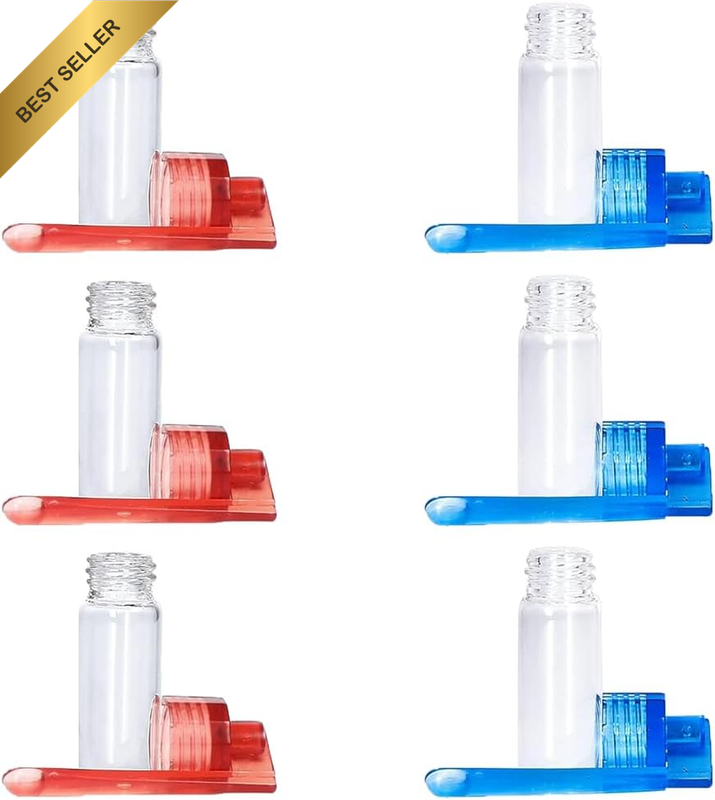 Mini Glass Spice Dispensers with Spoon,Portable Travel Shakers, Leak-Proof Airti