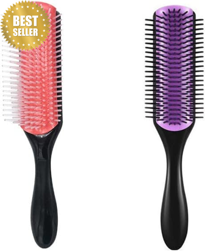 2 Pieces Hair Brush, 9 Row Cushion Brush Hair Styling Brush for Women,Styling De