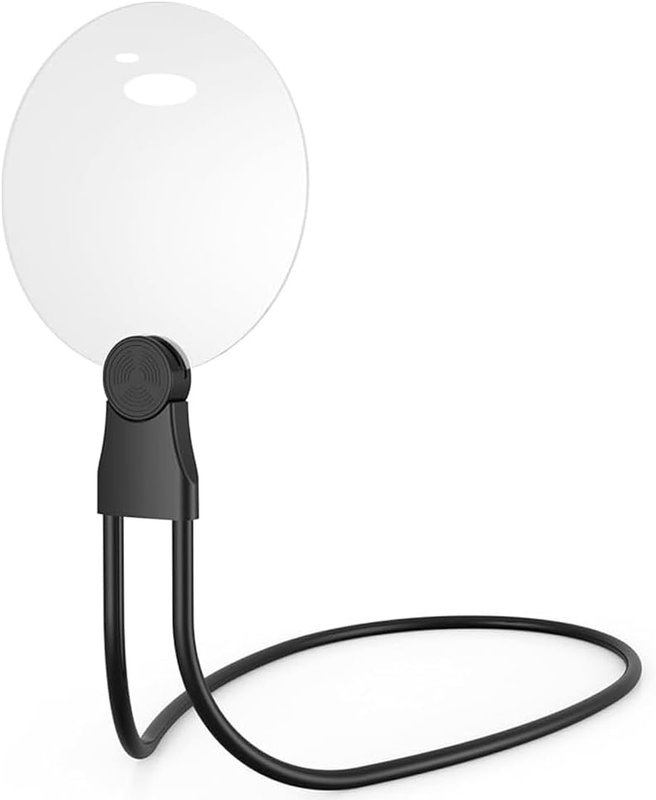 Hands-Free Magnifying Glass, 13 Cm 5X Magnifier with Stand, Neck-Worn Design for