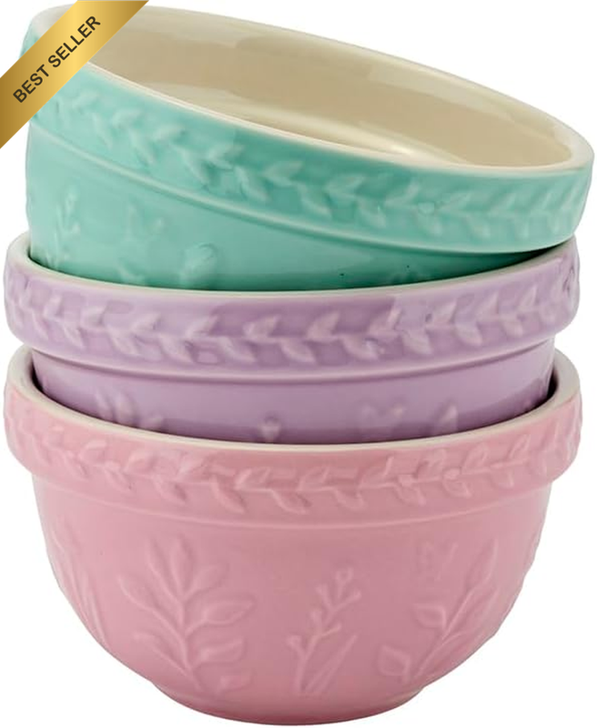 Baking Traditions Mini Prep Bowls 3 Pack 250Ml – Stoneware Mixing Bowls Set in P