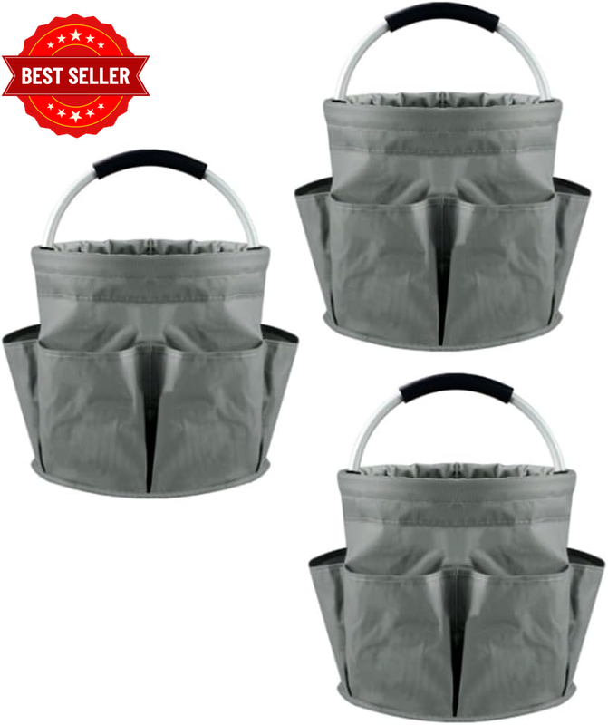 3 Sets of Gardening Tool Storage Tote Bags, Multi Pocket Storage Baskets with Co