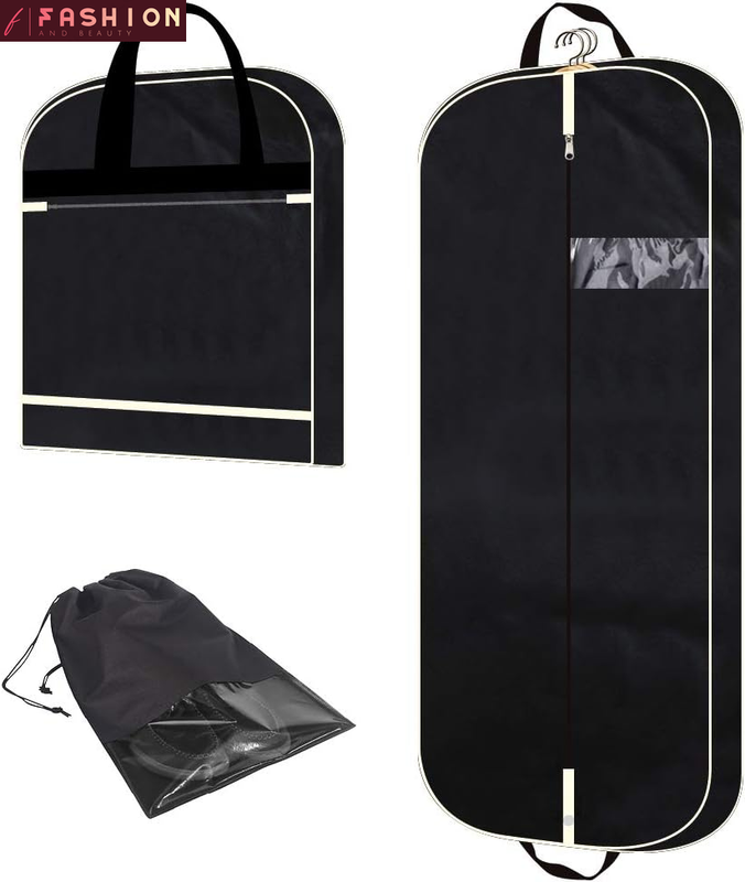 54" Garment Bag with Extra Large Pockets for Travel, Gusseted Suit Cover Mens Wo