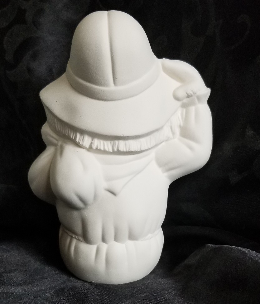 Halloween Scarecrow Waggle In Pumpkin 2 Piece Ready to Paint Unpainted Bisque