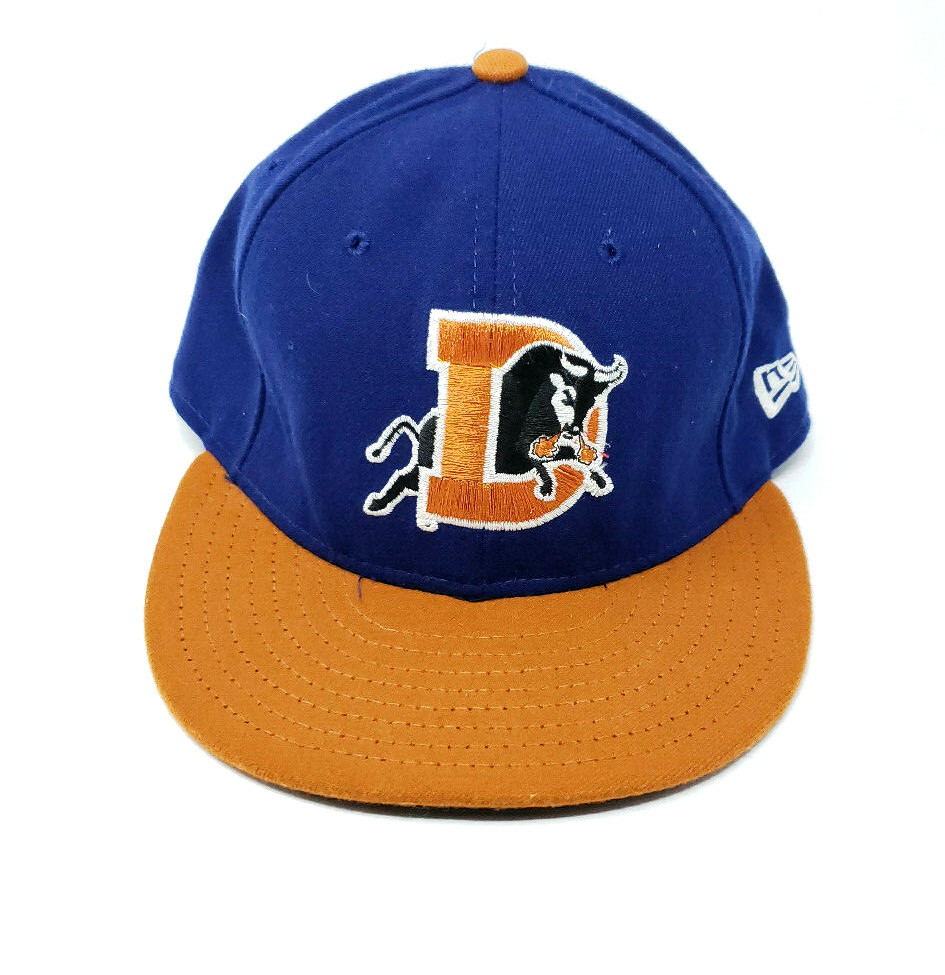 Durham Bulls Baseball Cap Hat Blue and Orange Minor League 59 Fifty New Era 7.25