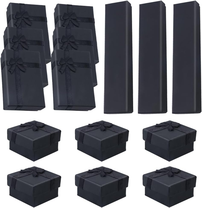 15Pcs Square Long Rectangular Paper Gift Box with Lid - Jewelry Display for Ring