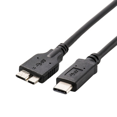 12'' USB 3.0 Super Speed 5Gbps Micro B Male to USB 3.1 Type C Male Adapter Cable 