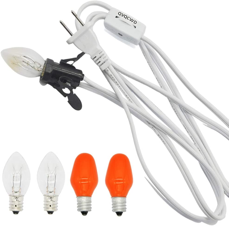 QVQCWD Clip in Night Light Cord with Light Bulbs,Pumpkin Light Socket,Lamp Cord