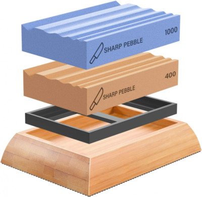 Sharp Pebble Sharpening Stones for Wood Carving Tools-Two Blue & Orange