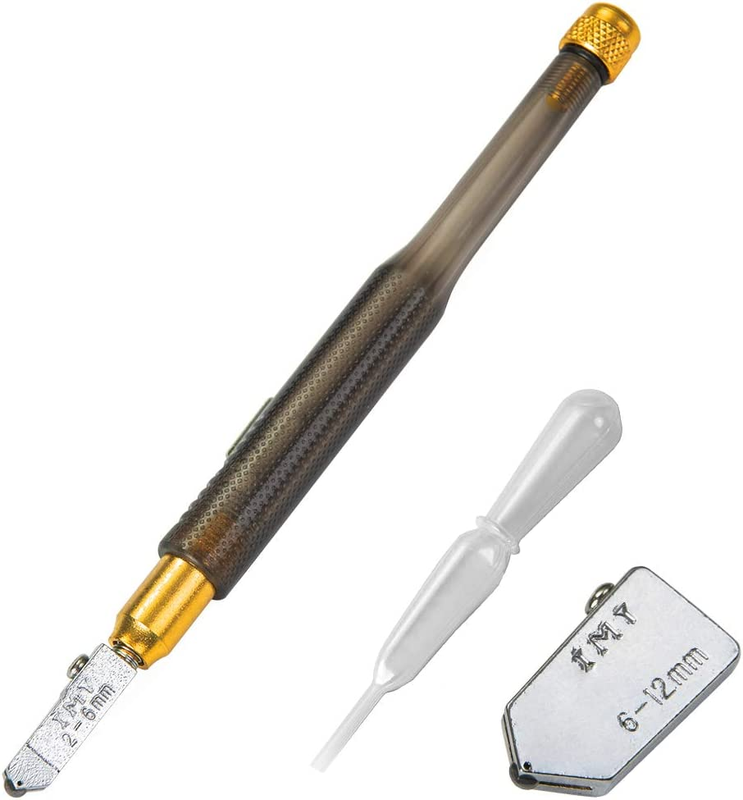 IMT Pencil Style Oil Feed Glass Cutter Tungsten Carbide Tip, Professional Mosaic