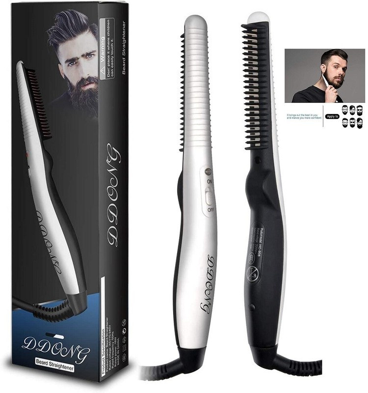 Beard Straightener Comb Quick Electric Heated Hair Beard Brush Styler For Mens