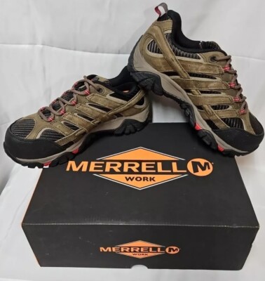 B52 Merrell Womens Work Moab 2 Vent Brown Black Comp toe Shoes J15774 Sz 8.5 M