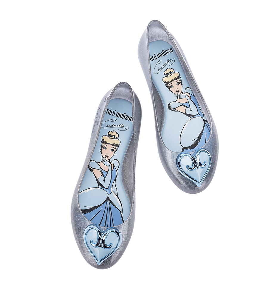 

Миниатюрные туфли на плоской подошве Disney Melissa Sweet Love для маленьких девочек, новинка принцессы Диснея, Золушки, Серебряный, Pricess