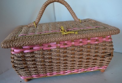 Vintage Sewing Basket Footed Dritz 