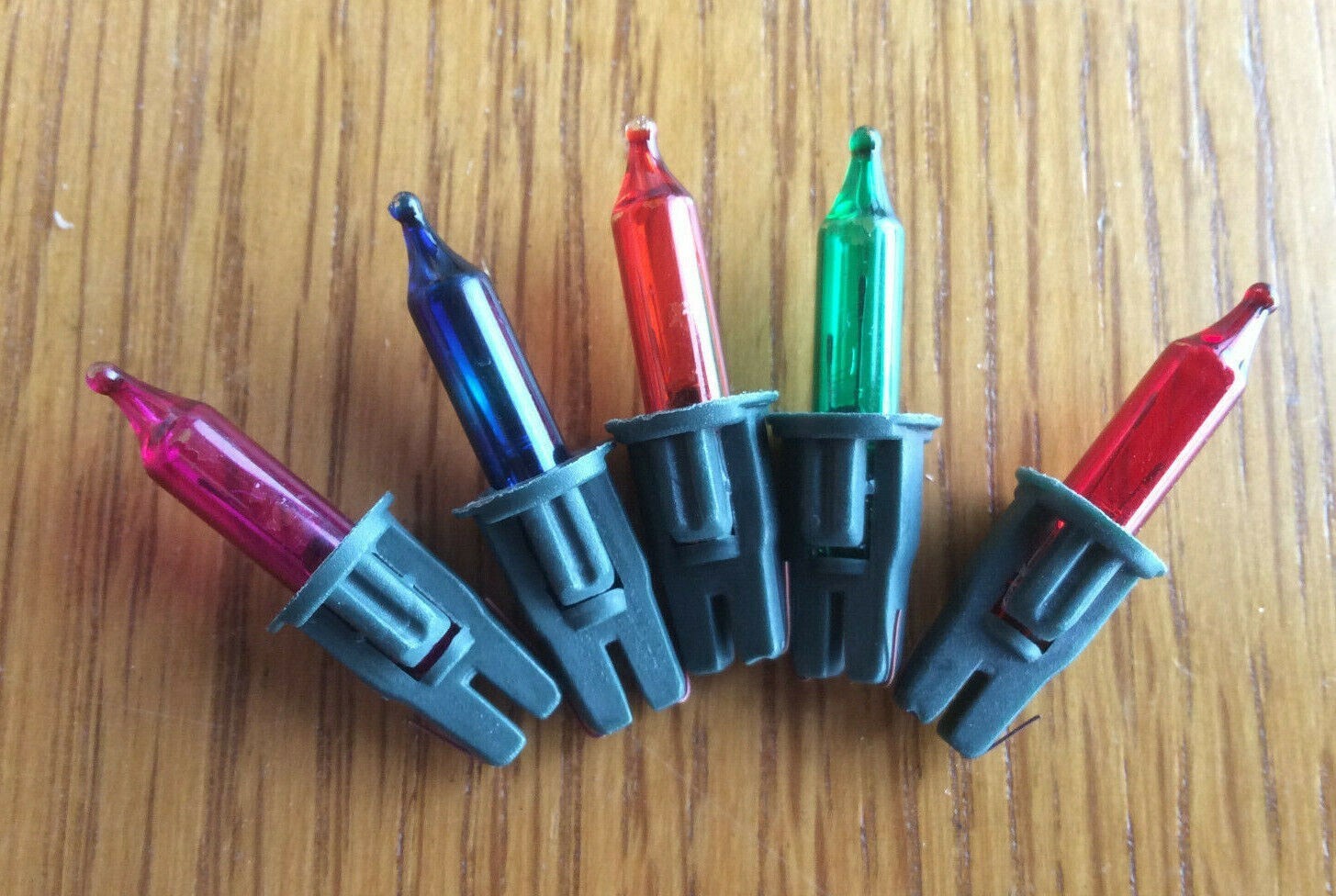 5 Asda 2.5v 0.35w Multi-Coloured Notched Christmas Fairy Light Spare Lamps Bulbs