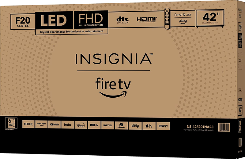 INSIGNIA 42-Inch Class F20 Series Smart FHD 1080P Fire TV w/ Alexa (2022 Model)