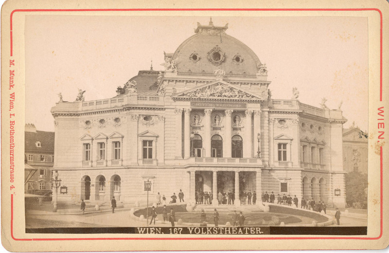 M. Munk. Autriche, Wien, Volkstheater  Vintage Albumen Carte Cabinet  Tirage A