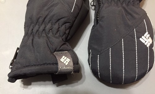 Columbia Size 0/S Toddler Gloves Kids Mittens Winter Snow Ski Black Zip Padded